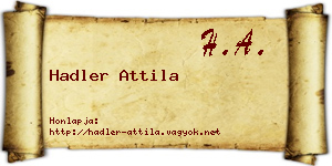 Hadler Attila névjegykártya